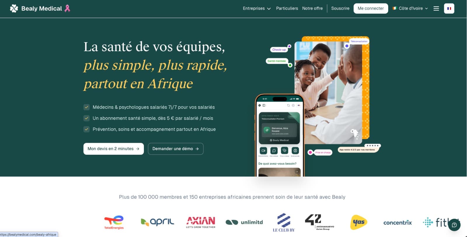 Healthtech: Bealy Medical veut révolutionner l’accès à la santé en Afrique en passant par les entreprises